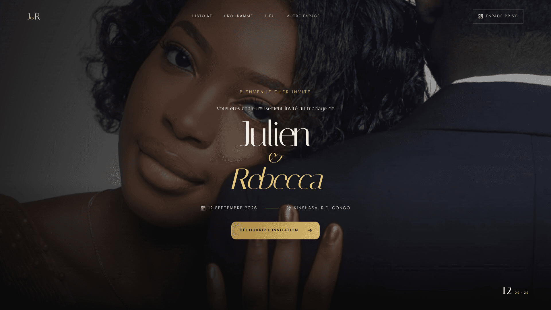 Accueil réel du mariage de Julien et Rebecca